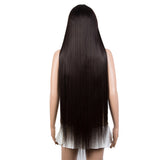NOBLE X Real Hair Wig | X Real Long Straight Wigs With Bangs| 24-38 Inches Dark Brown Color - Noblehair