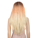 NOBLE Synthetic Lace Front Wigs | 26 Inch Natural Faux Locs Ombre Orange Wig | Kate - Noblehair