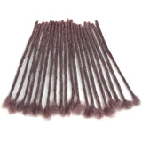 NOBLE Human Hair Dreadlock Extensions | Crochet Braiding Hair Extension | Handmade Locs Grey Pink Color - Noblehair