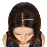 NOBLE Synthetic 4*4 Lace Frontal  Bob Wigs | Ombre Brown Color Straight Bob Wig | JULIE - Noblehair