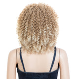 NOBLE Synthetic Afro Curly Wigs with Bangs | 12 Inch Short Kinky Curly Wig for Women | Changeable Shape Wig PINE - Noblehair