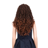 NOBLE GODDESS Synthetic 4*4 Lace Frontal Faux Locs Braids Wig | 24 inch Goddess Locs Wig | Brown Blonde - Noblehair