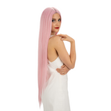 NOBLE Synthetic Lace Front Wigs |38 inch Super Long Straight Lace Wig Preplucked | PINK Wig - Noblehair