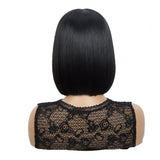 NOBLE Synthetic Lace Front BOB Wig |11 inch Middle Lace Part Wig | Natural Black Wig - Noblehair