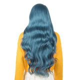 NOBLE Synthetic Lace Front Wig | 29 Inch Body Wavy Lace Front Side Part Wig HD Lace Wig | Fog Blue Color Arika - Noblehair