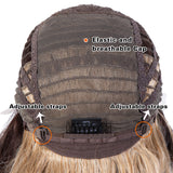 NOBLE Synthetic Lace Front Wig | 41 Inch Curly Wavy Lace Front Middle Part Wig HD Lace Wig | Blonde Color Bohemian Wig - Noblehair