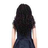 NOBLE GODDESS Synthetic 4*4 Lace Frontal Faux Locs Braids Wig | 24 inch Goddess Locs Wig | Natural Black - Noblehair