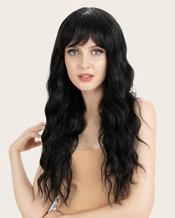 Clearance Sale 26 Inch Ombre Black Color Body Wave Wig