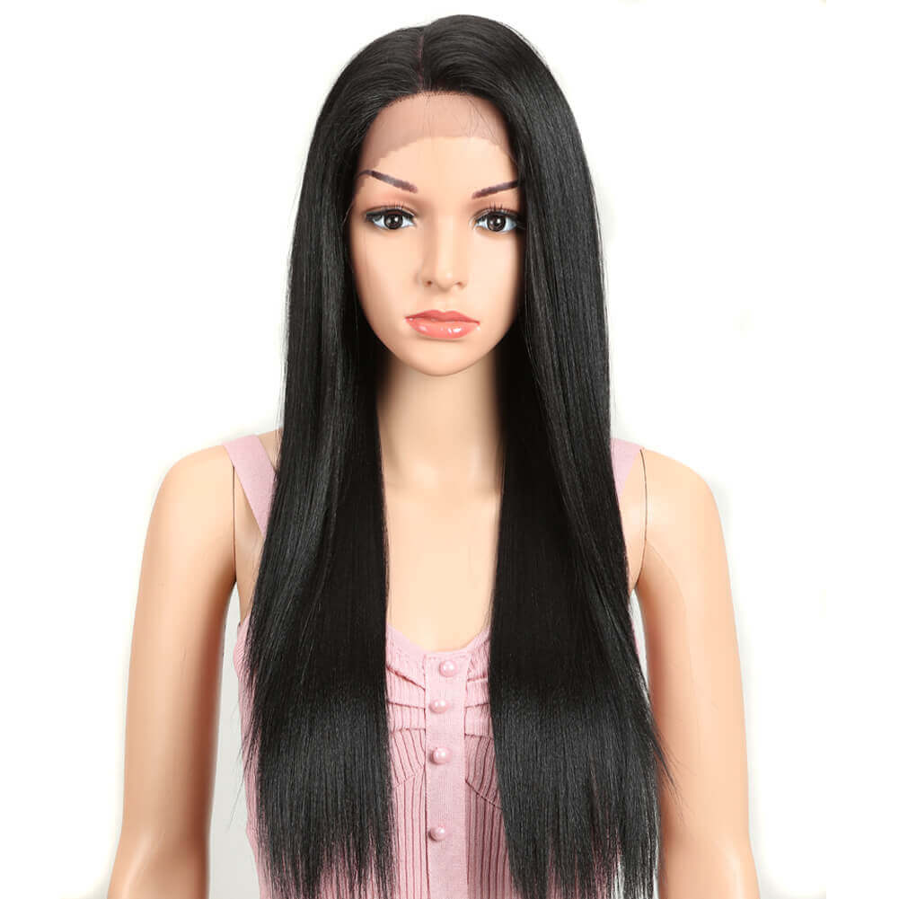 NOBLE Quinn 4*4 Synthetic Lace Frontal Wigs丨27 Inch Long Straight Wig like human hair丨1B - Noblehair