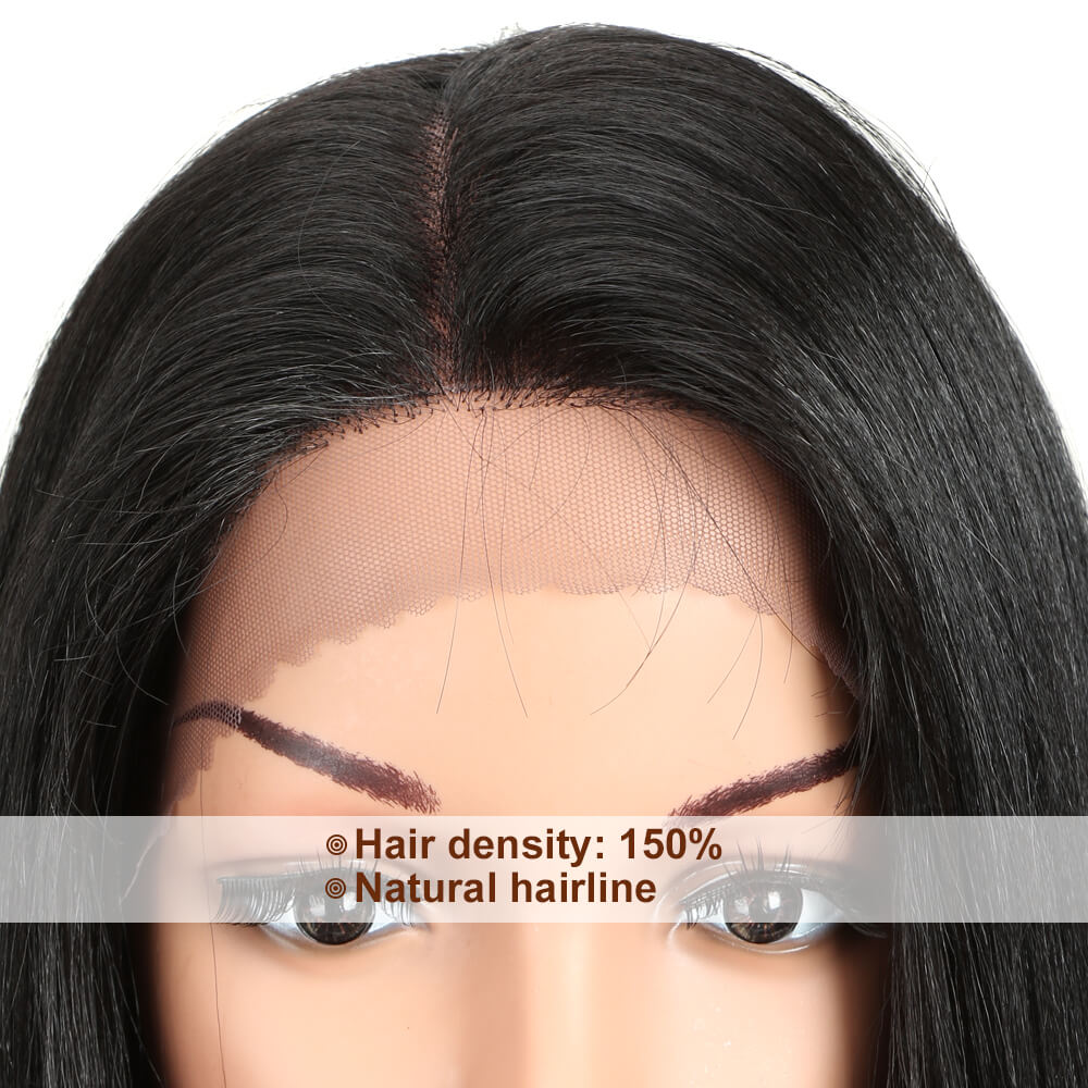 NOBLE Quinn 4*4 Synthetic Lace Frontal Wigs丨27 Inch Long Straight Wig like human hair丨1B - Noblehair