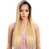 NOBLE Quinn 4*4 Synthetic Lace Wigs丨27 Inch Long Straight Wig like human hair丨Honey Blonde - Noblehair