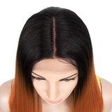 NOBLE Synthetic Lace front Middle Part Wig | 30 Inch long straight Wig | Ombre Green Color Wig HEADLINE - Noblehair