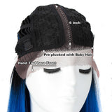 NOBLE Synthetic Lace Front Wigs |38 inch Super Long Straight Lace Wig Preplucked| Blue Wig - Noblehair