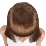NOBLE Synthetic Behind Ear Dyed Hair Wig | 13 Inch Blunt Cut Bob Wigs with Bangs | Dyed Blonde Color Behind Ear Avril - Noblehair