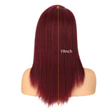 NOBLE Human Hair Lace Front Wig | 19 Inch Lob Straight Hair | Red | F Jennifer - Noblehair