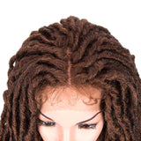 NOBLE GODDESS Synthetic 4*4 Lace Frontal Faux Locs Braids Wig | 24 inch Goddess Locs Wig | Brown Blonde - Noblehair
