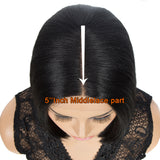 NOBLE Synthetic Lace Front BOB Wig |11 inch Middle Lace Part Wig | Natural Black Wig - Noblehair