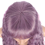 NOBLE Synthetic Long Wavy Wig with Bangs | 30 Inch Synthetic Curly Loose wigs | Ash Purple | Craib - Noblehair