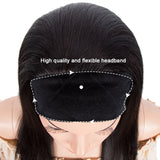 QVR Remy Human Hair Headband Wig Straight Headwrap Wig Natural Color