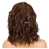 NOBLE Human Hair Lace Wig | 14 Inch Curly Bob | Mixed Color | Christy - Noblehair