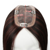 NOBLE Synthetic Clip in Hair Topper | Silica gel Lace Top Hair Pieces|#6 Hair Toupee - Noblehair