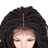NOBLE GODDESS Synthetic 4*4 Lace Frontal Faux Locs Braids Wig | 24 inch Goddess Locs Wig | Natural Black - Noblehair