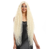 41 Inch Super Long Wavy Ash Blonde Synthetic Wig | NOBLE Bohemian Synthetic Lace Front Wigs