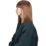 NOBLE Synthetic Behind Ear Dyed Hair Wig | 13 Inch Blunt Cut Bob Wigs with Bangs | Dyed Blonde Color Behind Ear Avril - Noblehair
