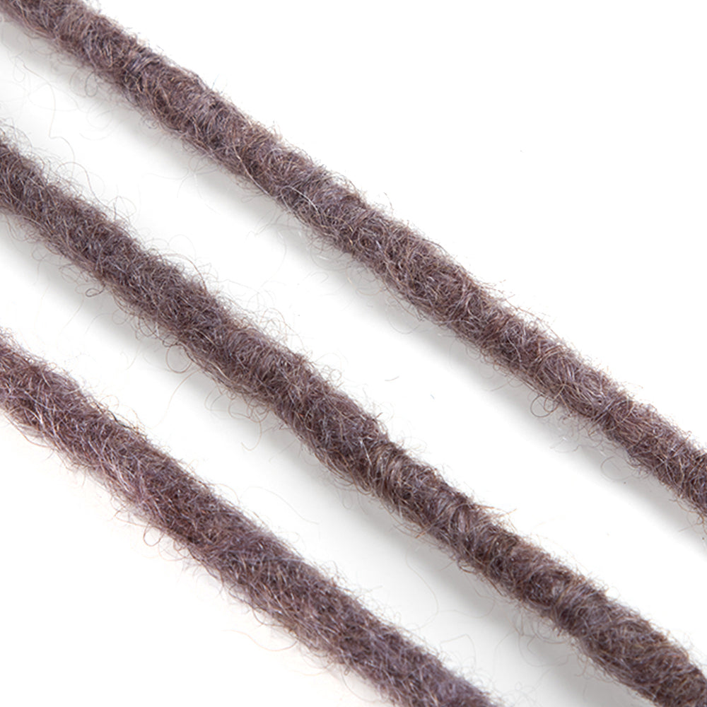 NOBLE Human Hair Dreadlock Extensions | Crochet Braiding Hair Extension | Handmade Locs Grey Pink Color - Noblehair