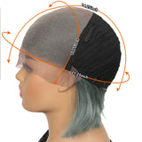 NOBLE 13*7 Synthetic HD Lace Frontal BOB Wig |10 inch Short Lace Wig | Grey Green Wigs - Noblehair