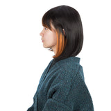 NOBLE Short Human Hair Bob Wigs with Bangs | 10" Machine Made Bob Wigs for Black Women | Dyed Orange Hair Behind Ear Wigs ERIN - Noblehair