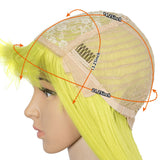 NOBLE Synthetic Non Lace Wig | 32 Inch long straight Wigs with Bangs | Lemon Color Wig JOYO - Noblehair