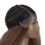 NOBLE MAKER Synthetic Lace Front Afro Dreadlock Wig | 21 inch Instant Weave 6 inch Side Lace Part Brown Wig - Noblehair
