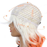 NOBLE Synthetic Non Lace Wig | Natural Wave 12 inches Short Curly BOB Hair Wigs | Ombre White Orange Wig GEMMA - Noblehair