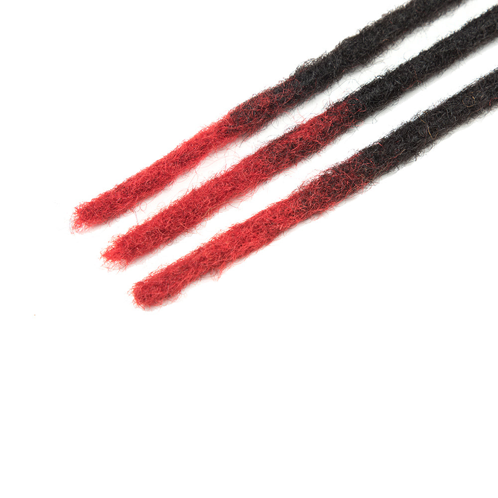 NOBLE Human Hair Dreadlock Extensions | Crochet Braiding Hair Extension | Handmade Locs Ombre Red Color - Noblehair