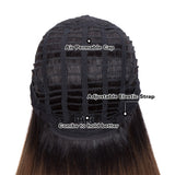 NOBLE Synthetic Lace front Middle Part Wig | 30 Inch long straight Wig | Ombre Brown Orange Color Wig HEADLINE - Noblehair