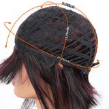 NOBLE Human Hair BOB Wigs with Bangs | Short bob Wigs for Black Women Colored Hair Wigs | ERIN Black Red Wig - Noblehair