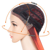 NOBLE Synthetic Lace front Middle Part Wig | 30 Inch long straight Wig | Ombre Red Wig HEADLINE - Noblehair