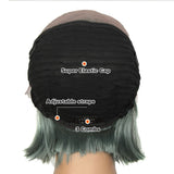 NOBLE 13*7 Synthetic HD Lace Frontal BOB Wig |10 inch Short Lace Wig | Grey Green Wigs - Noblehair