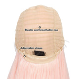 NOBLE Synthetic 4.5 Inch Middle Part Lace Front Wigs丨28 Inch long straight Cream Pink Wig| Allure - Noblehair