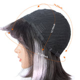 NOBLE Short Human Hair Bob Wigs with Bangs | 10" Machine Made Bob Wigs for Black Women | Dyed Orange Hair Behind Ear Wigs ERIN - Noblehair