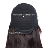 NOBLE X Real Hair Wig | X Real Long Straight Wigs With Bangs| 24-38 Inches Dark Brown Color - Noblehair