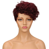 NOBLE Human Hair Wig | 10 Inch Short Curly Pixie | Single Color | Amna - Noblehair