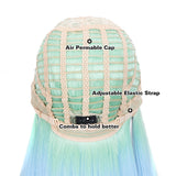 NOBLE Synthetic Lace front Middle Part Wig | 30 Inch long straight Wig | Green Rainbow Wig HEADLINE - Noblehair