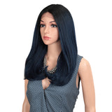 NOBLE Synthetic Lace Front Wig | 19 Inch Straight Lob | Dark Blue | ADA - Noblehair