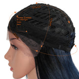 NOBLE Synthetic Lace Front Wig | 19 Inch Straight Lob | Dark Blue | ADA - Noblehair