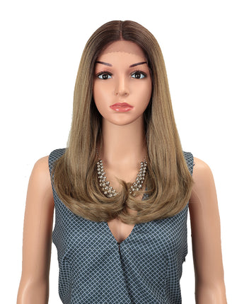 NOBLE Synthetic Lace Front Wig | 19 Inch Straight Lob | Dark Blonde  | ADA - Noblehair
