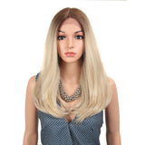NOBLE Synthetic Lace Front Wig | 19 Inch Straight Lob |   Ashy Platinum  | ADA