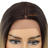 NOBLE Alia Synthetic Short BOB Lace Front Wig |9.5 Inch Blunt Cut Bob Wig |Ombre Blonde Wig - Noblehair