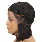 NOBLE Alia Synthetic Lace Front Wigs |9.5 Inch Blunt Cut Short Bob Wig | 613 Blonde Wig - Noblehair
